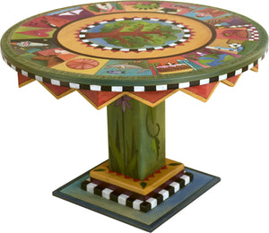 Kid's Table –  Lively and vibrant kids table with tree of life at the center and surrounding colorful block icons