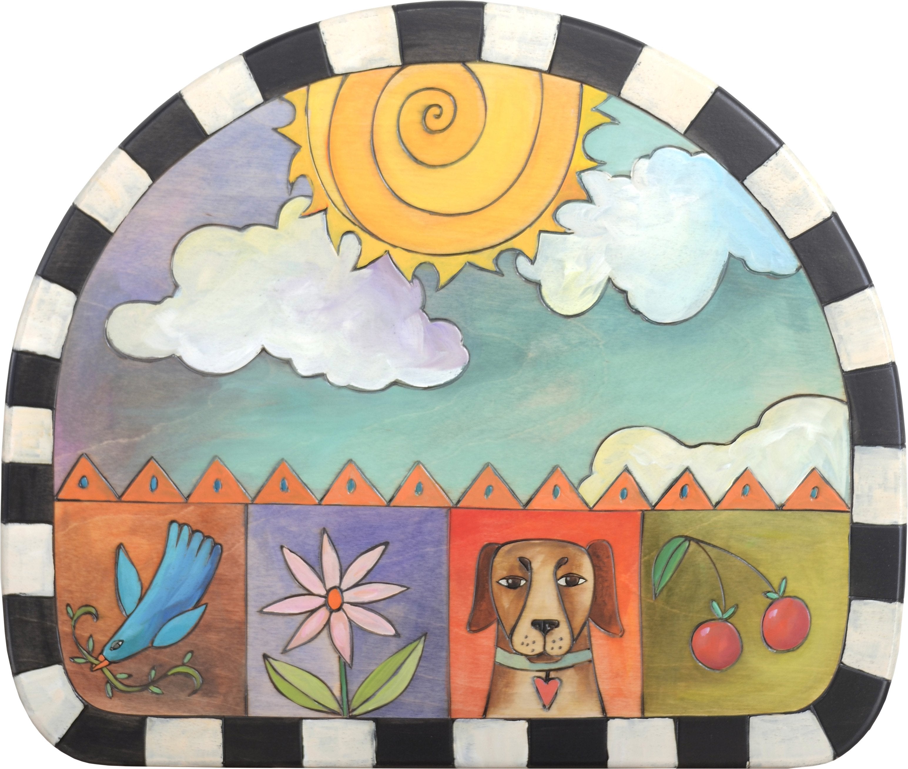 Kid's Table –  Fun sun and moon themed kids table with colorful block icons and scenes border