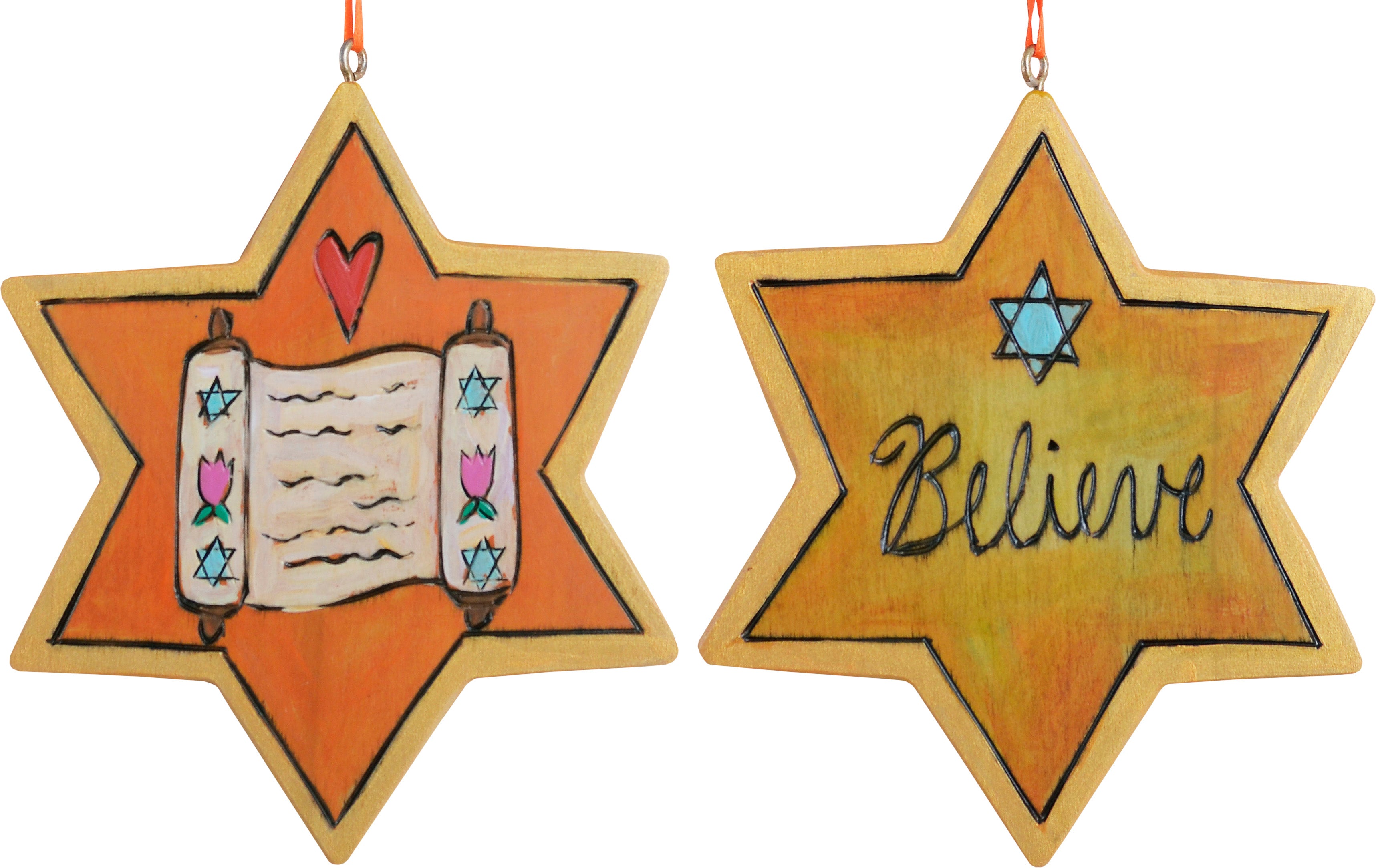 Star of David Ornament –  Charming yellow and gold 