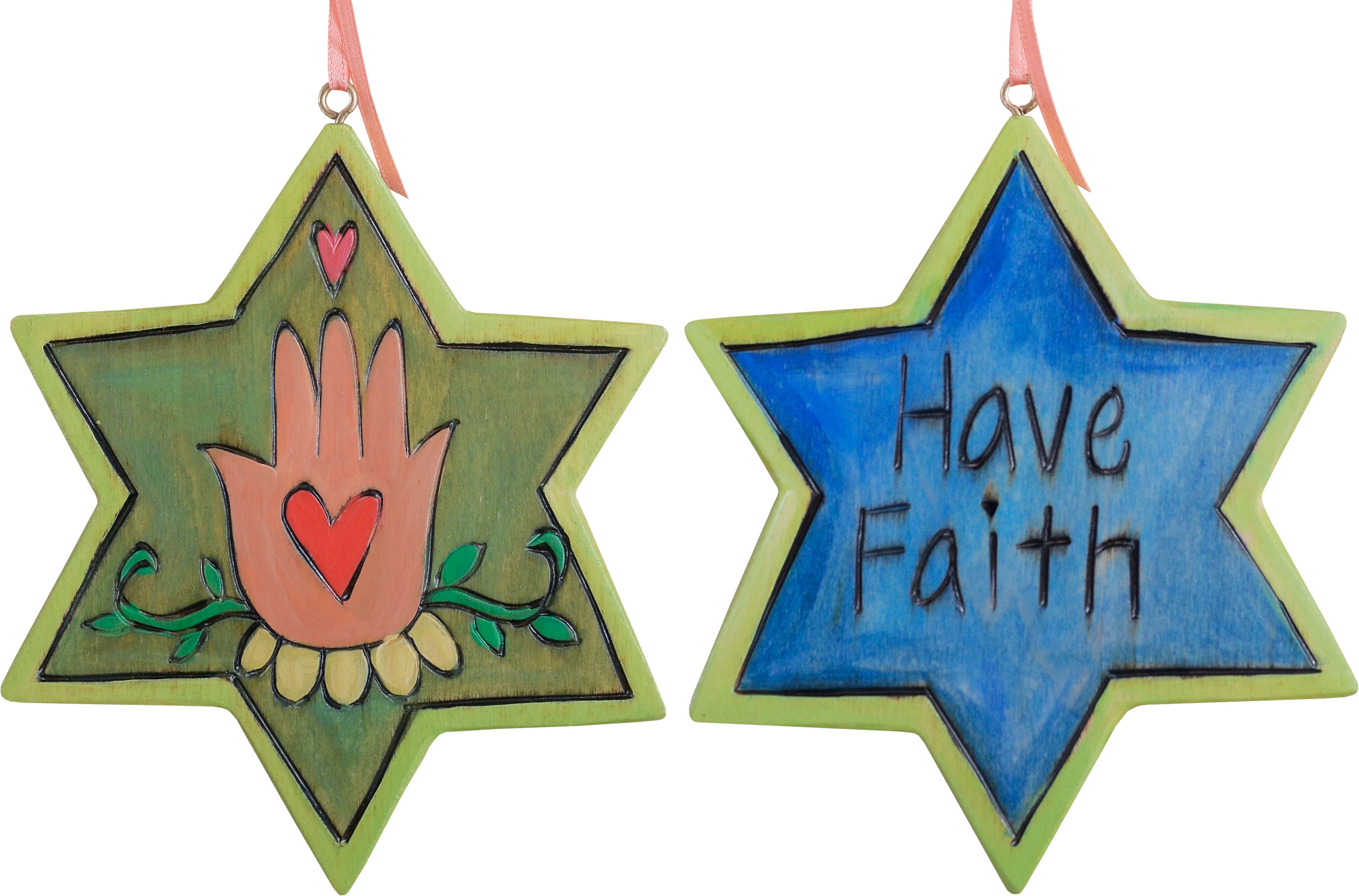 Star of David Ornament –  Blue and green 