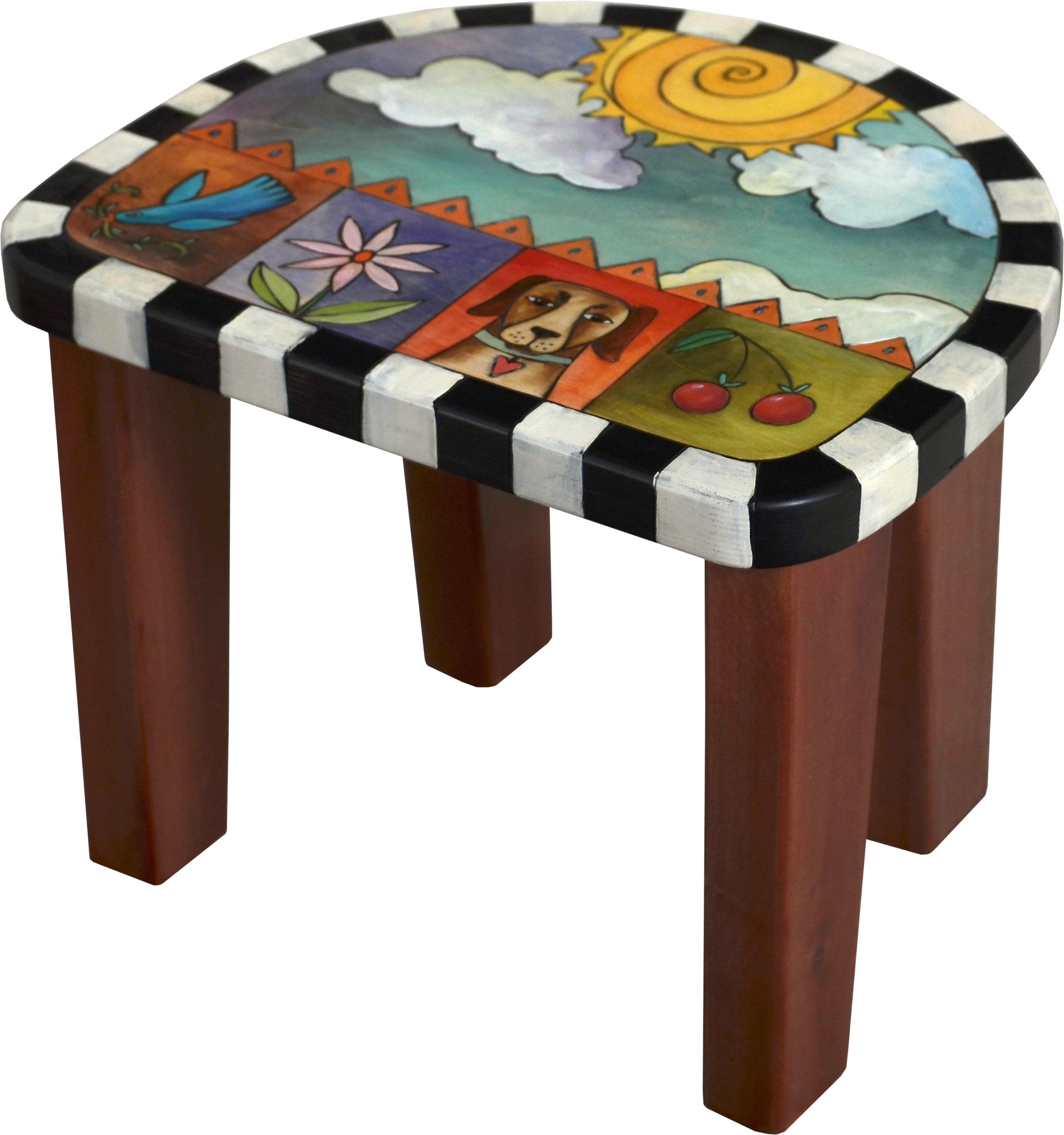 Kid's Table –  Fun sun and moon themed kids table with colorful block icons and scenes border