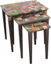 Sticks handmade nesting table set with colorful block imagery