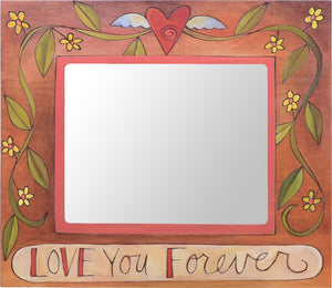 8"x10" Frame –  "Love You Forever" pink and red picture frame with vines and flowers