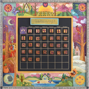 Large Perpetual Calendar –  "Relish the Seasons" perpetual calendar with scenes of the four seasons motif