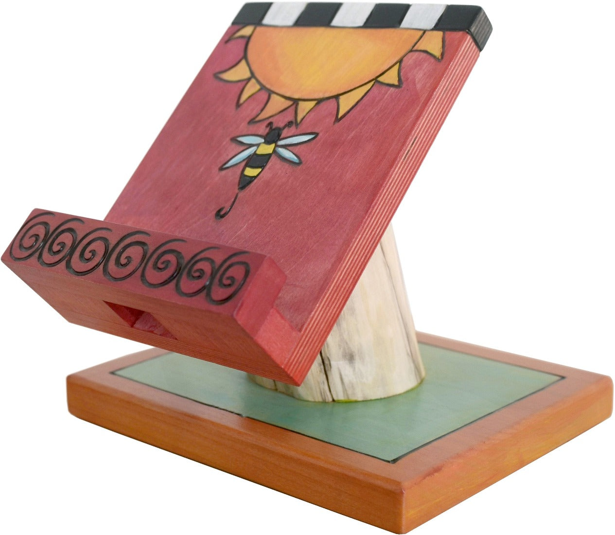 Cookbook and Tablet Stand –  Cookbook and Tablet Stand with sun and bee motif