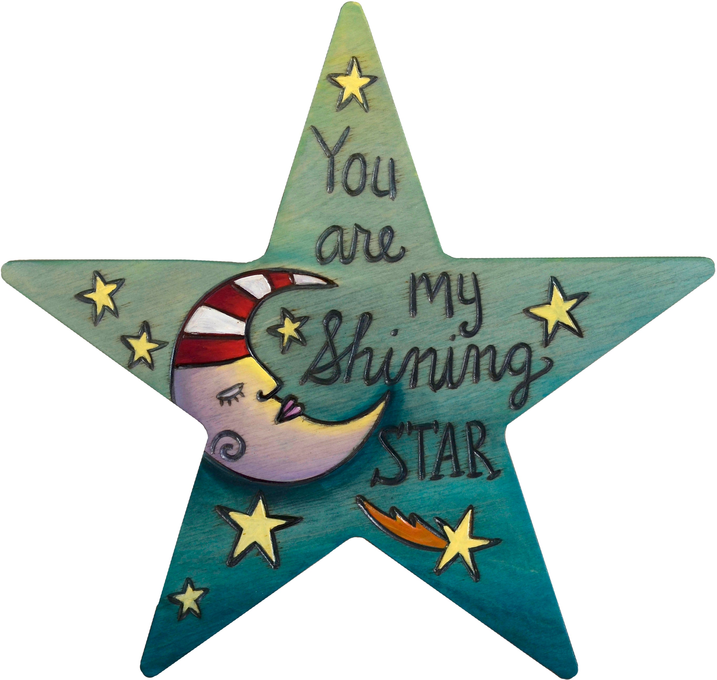 Star Shaped Plaque –  ﻿The night sky fills this star plaque with the sweet sentiment 