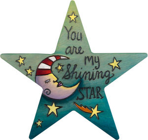 Star Shaped Plaque –  ﻿The night sky fills this star plaque with the sweet sentiment "You are my shining star"