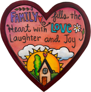 Heart Shaped Plaque –  A quote and home sweet home motif fill this heart with love for your family