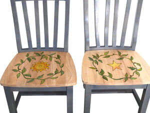 Pops Chair Set –  Chair set with Moon, Heart, Sun and Star motif with vines