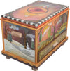 Chest with Drawer –  "Seasons Change but Family is Forever" chest with drawer with four seasons, sun and moon motif