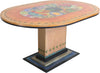 Oval Dining Table –  "At this Moment, At this Time, Life is Beautiful" dining table with bohemian motif