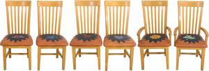 Fancy Pops Chair Set –  Neutral color palette chairs with hand embroidered seats