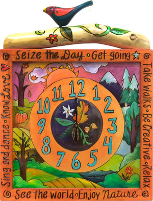 Square Wall Clock –  Seize the day with this four seasons design wall clock