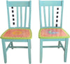 Rectangular Dining Table –  Lovely pastel dining table with beach tones and colorful block icons