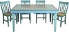 Rectangular Dining Table –  Lovely pastel dining table with beach tones and colorful block icons