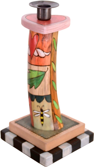Single Candle Holder –  A lovely crazy quilt single candle holder