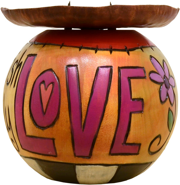 Ball Candle Holder –  Warm home motif candle holder with inspirational messages