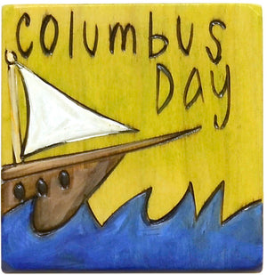 Large Perpetual Calendar Magnet –  A ship sails the ocean blue on this "Columbus Day" magnet