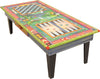 Urban Game Table –  Bright and whimsical dogs and cats game table with three games