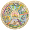 "Explore Charleston" Lazy Susan – "Charleston, SC" pie piece design with various beautiful landmarks front view