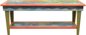 Sticks handmade sofa table with colorful four seasons landscape
