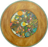 Sticks handmade dining table with colorful folk art imagery