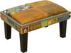 Friedrich's Chair and Matching Ottoman –  Crazy quilt and floating icon motifs mix on this cute and funky chair and ottoman set