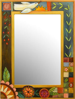 Rectangular Mirror –  Patchwork and floral designs mix for an eclectic motif