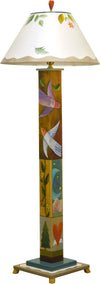 Box Floor Lamp –  Lovely soaring birds and falling leaves motif with icon patchwork below