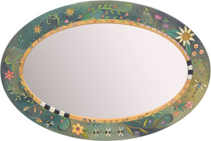 Oval Mirror –  Beautiful floral motif with bees flying about