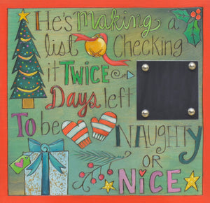 Christmas Countdown Plaque –  "Days left to be naughty or nice"! Countdown the number of days until Santa arrives!