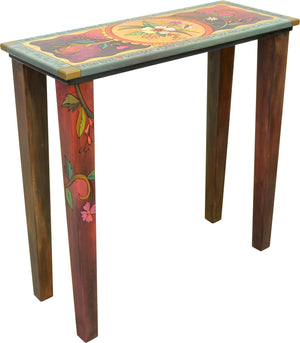 Sticks handmade console table with floral motif