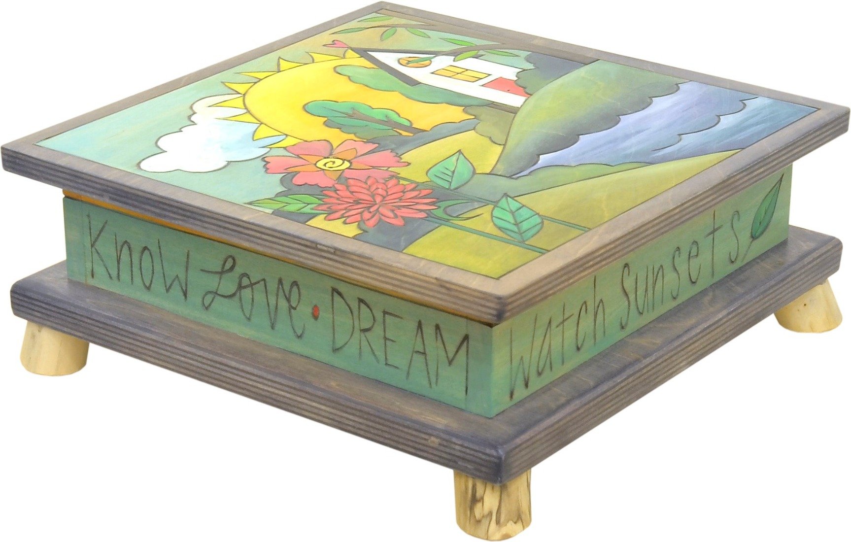 Keepsake Box – Lovely box with a family home nestled into a landscape motif