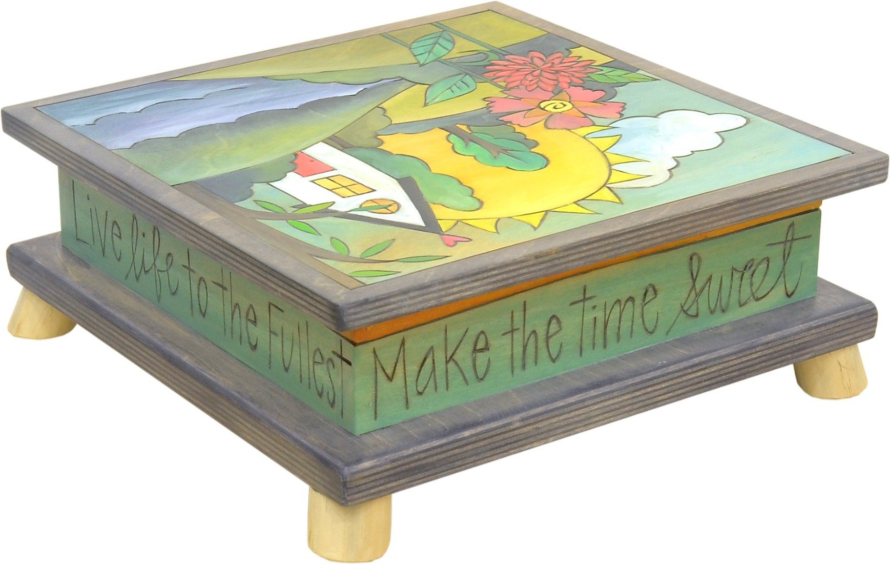 Keepsake Box – Lovely box with a family home nestled into a landscape motif