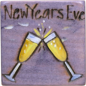 Large Perpetual Calendar Magnet –  "New Year's Eve" champagne glasses clinking motif
