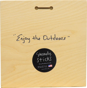 "Enjoy the Outdoors" Plaque – An outdoor adventure design, made more fun with company back view