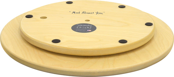 "Mod About You" Lazy Susan – Inspirational phrases wrap around a contemporary floral motif back view