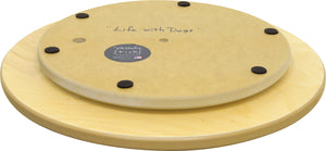 "Life with Dogs" Lazy Susan – A dog motif lazy susan with a whole pack of pups back view