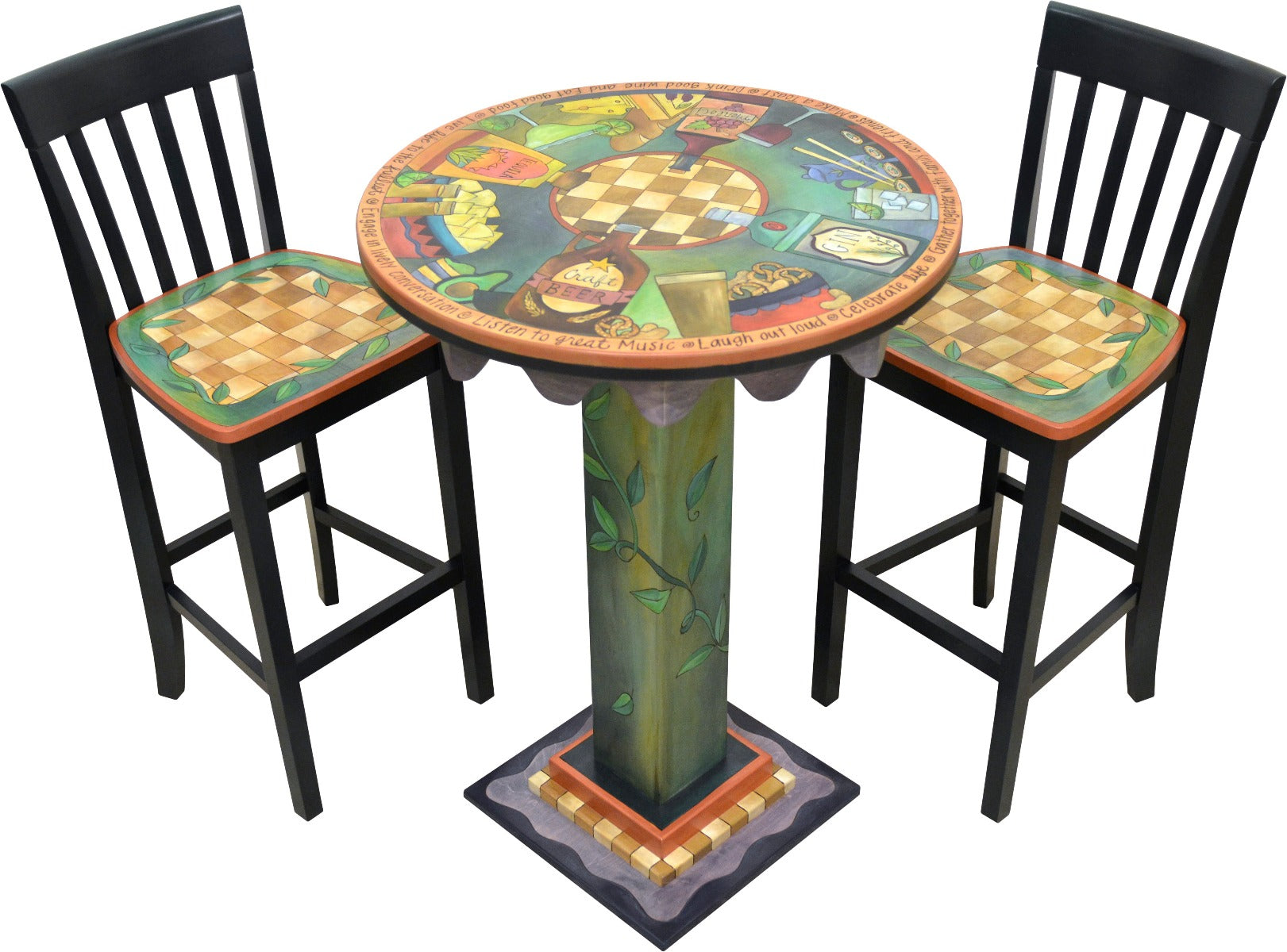 Bar Height Table and Stool Set | Sticks Handmade