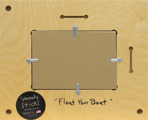 "Float Your Boat" Picture Frame – Frame with sunny beach and sailboat motif back view