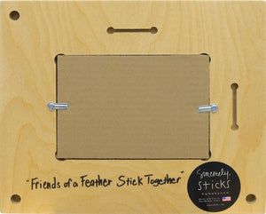"Friends of a Feather Stick Together" Picture Frame – "Cherish Friends" frame with sunset over the water motif back view