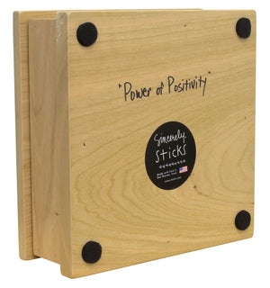 "Power of Positivity" Keepsake Box – A contemporary floral design surrounds encouraging phrases back view