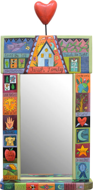 Large Mirror –  "Cherish Family" crazy quilt design mirror