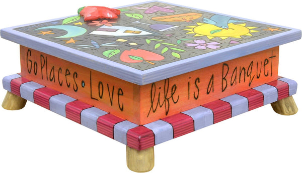 "Dream, wonder" colorful keepsake box design perfect for the creative kiddo in your life