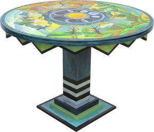 Vibrant celestial moon phase themed four seasons table motif
