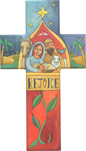 "Rejoice" Christmas nativity scene plaque design