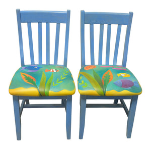 Pair of matching tropical fish chairs