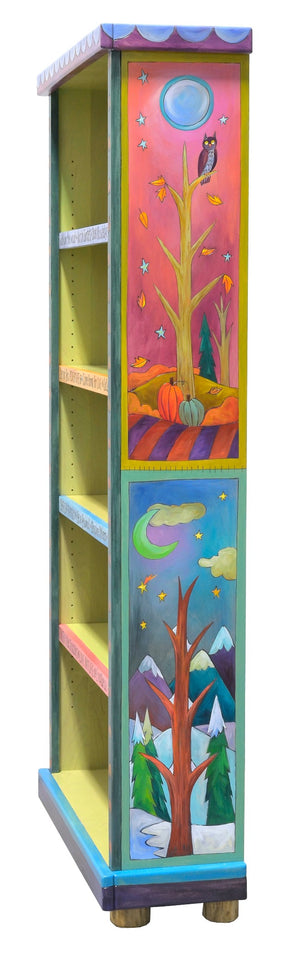 Beautiful, vibrant four seasons themed large bookcase