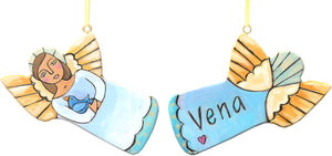 Memorialize a loved one with this custom angel ornament