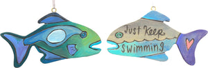 "Just keep swimming" tropical fish ornament design